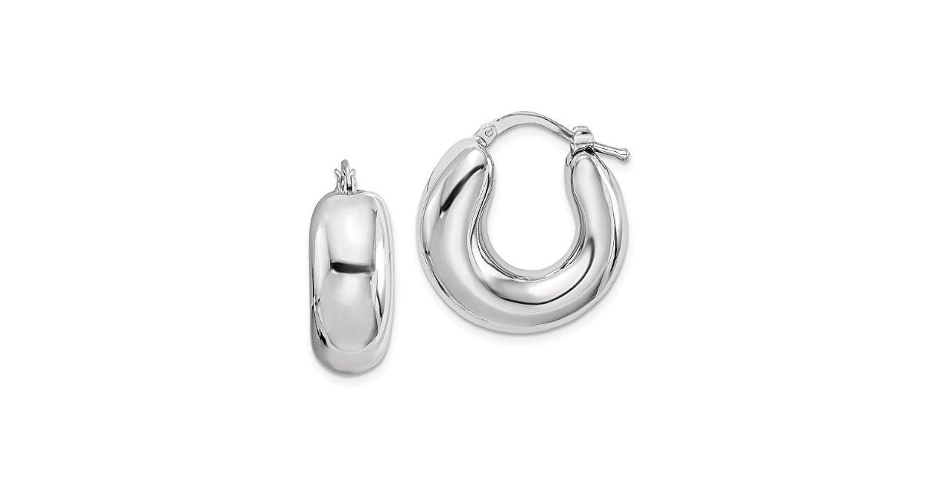 Amazon.com: 925 Sterling Silver Hoop Earrings - 21mm x 18mm